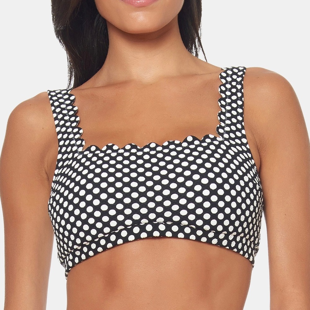 Jessica Simpson Polka Dot Scalloped Bikini Top